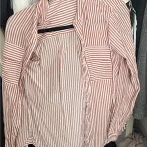 Express Pink Striped Shirt